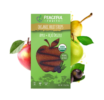 Peaceful Fruits Organic Fruit Strips - Apple + Acai Drizzle