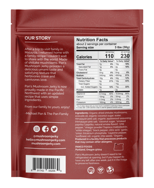 Pan's Mushroom Jerky - Applewood BBQ