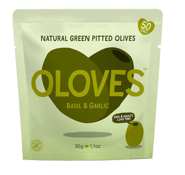 Oloves - Basil & Garlic Natural Green Pitted Olives