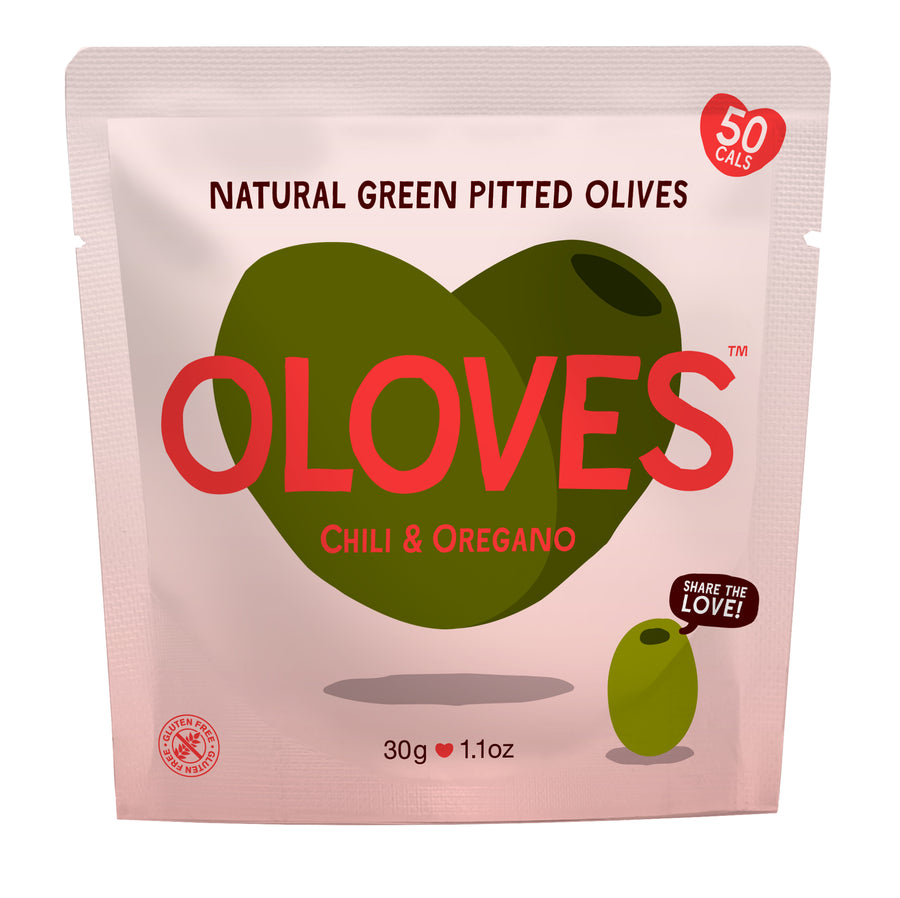 Oloves - Chili & Oregano Natural Green Pitted Olives