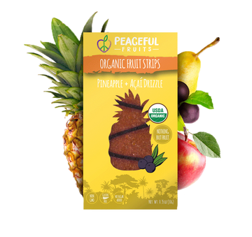 Peaceful Fruits Organic Fruit Strips - Pineapple + Acai Drizzle