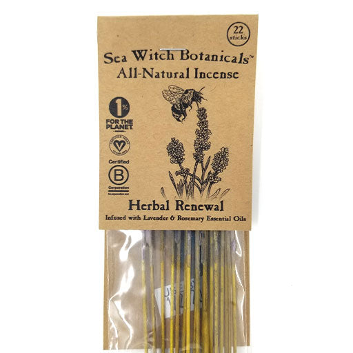 SeaWitch Botanicals Incense - Herbal Renewal - 22 Sticks