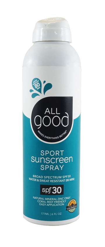 All Good SPF 30 Sport Sunscreen Spray, Water Resistant, 6 oz.
