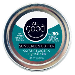 All Good SPF 50+ Water Resistant Zinc Sunscreen Butter, 1 oz.